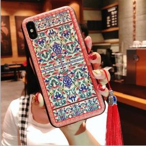 iPhone Xs X Hand-Painted Chinoiserie Silicone Case